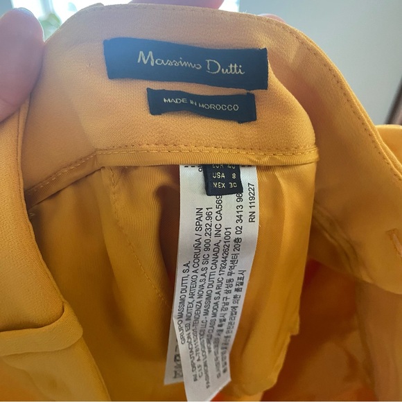 NWT Massimo Dutti Golden Yellow Slim Trouser Pants - Picture 5 of 6